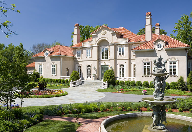 Mediterranean Home with two fountains