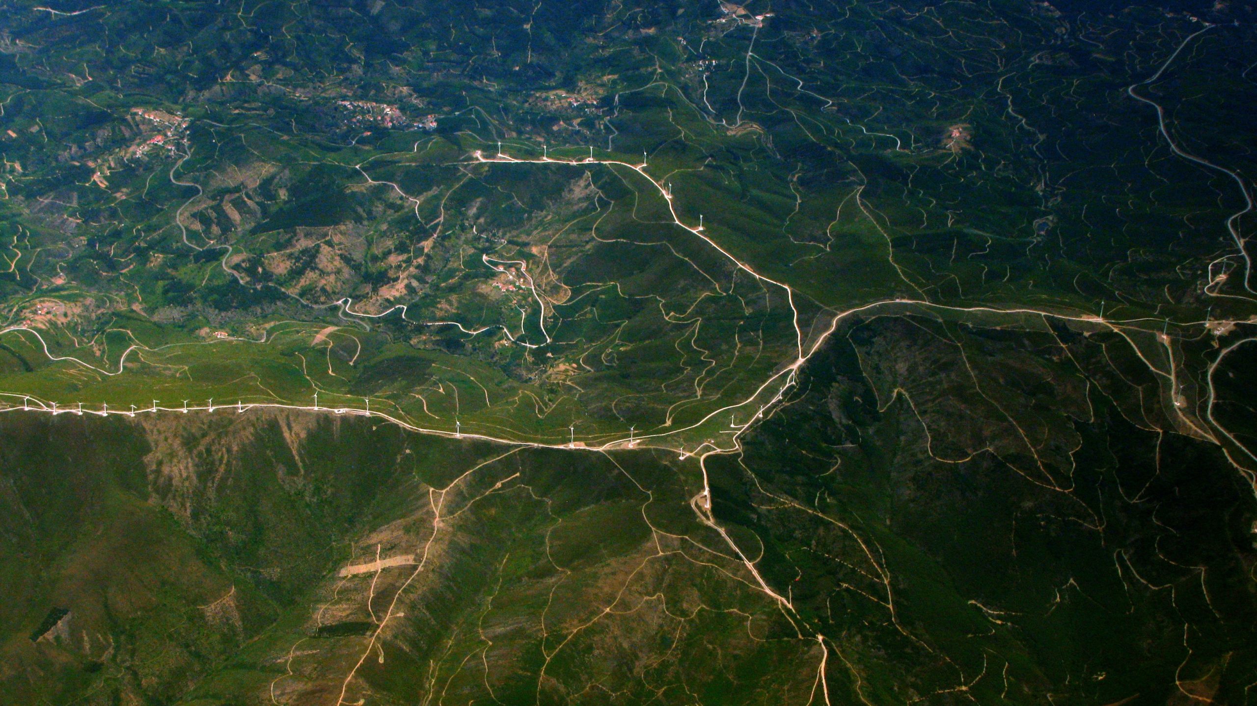 Aerial view green mountain in Portugal